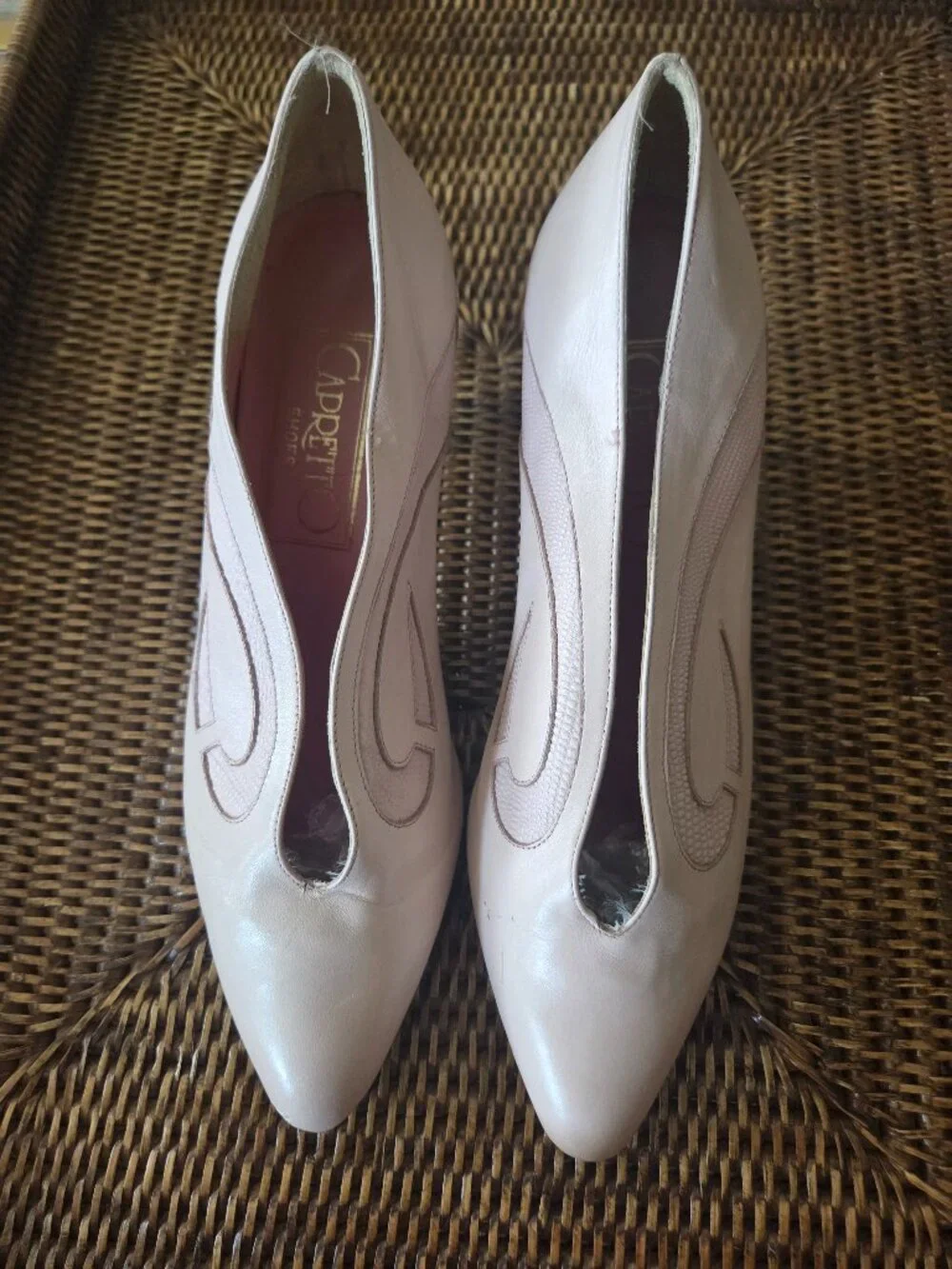 Capretto Vintage Pink Heel. Made in Italy.